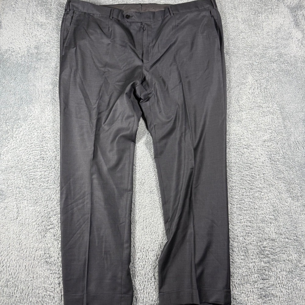 Ermenegildo Zegna Mens 44x31 Grey Trofeo Wool Dress Pants Milano Cuffed Trousers